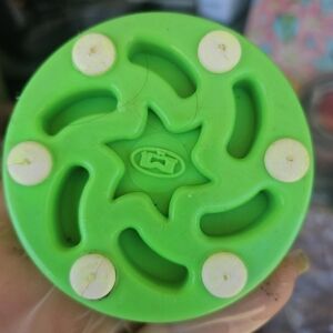 Vibrant Green and White Action Figure Base